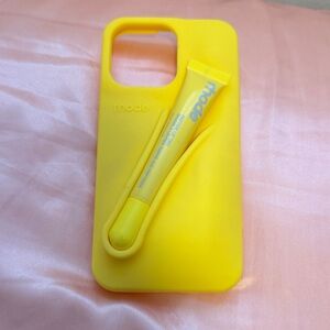 Yellow iPhone Silicone Case with Built-In Stylus